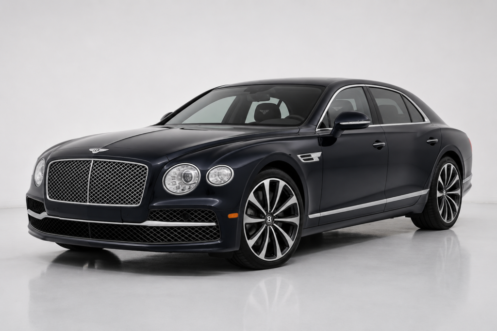 Bentley Flying Spur sedan parked for a private chauffeur booking