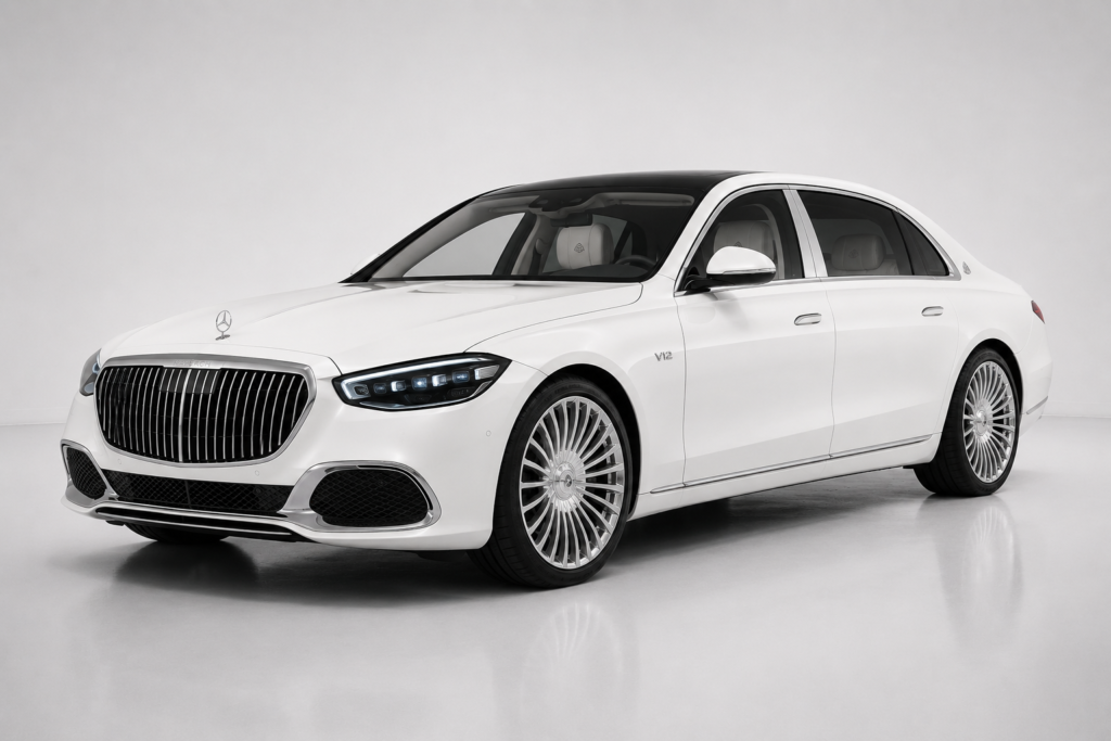 Mercedes-Maybach S580 luxury sedan available for chauffeur service in the Northeast